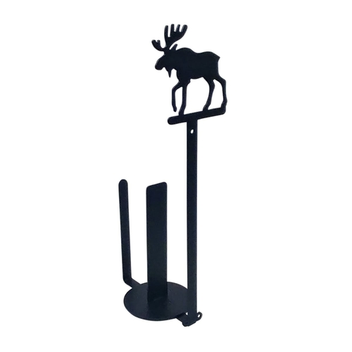 Wrought Iron Moose Vertical Wall Paper Towel Holder