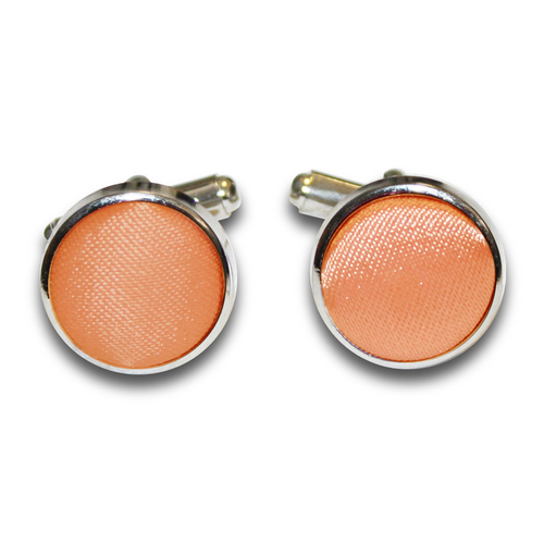 Plain Satin Cufflinks - Coral
