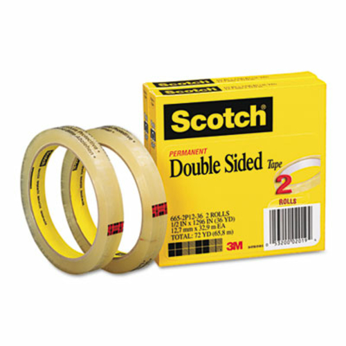 3M 6652P1236 665 Double-Sided Tape  .5 X 1296  3   core  transparent  