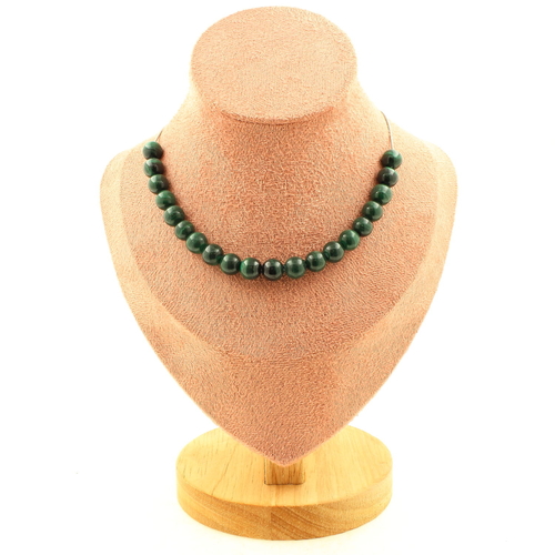 Malachite from Congo quality 7A 8 mm 20 beads necklace.