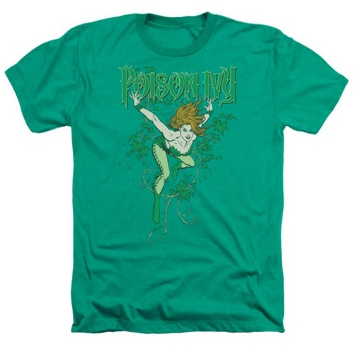 Trevco Dc-Poison Ivy - Adult Heather Tee - Kelly Green, 2X