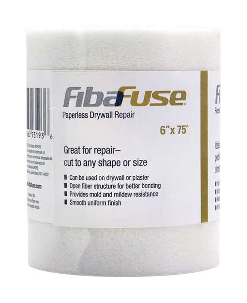 Fibatape 1894575 FibaFuse 75 ft. x 6 in. Fiberglass White Paperless Dr