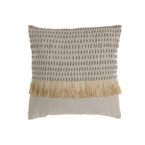 Cushion DKD Home Decor Beige Fringe Boho (45 x 45 cm)