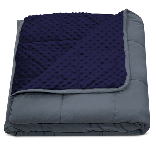 Boston Linen Co. -Weighted blanket - 15 pound - Blue inner/ Grey outer