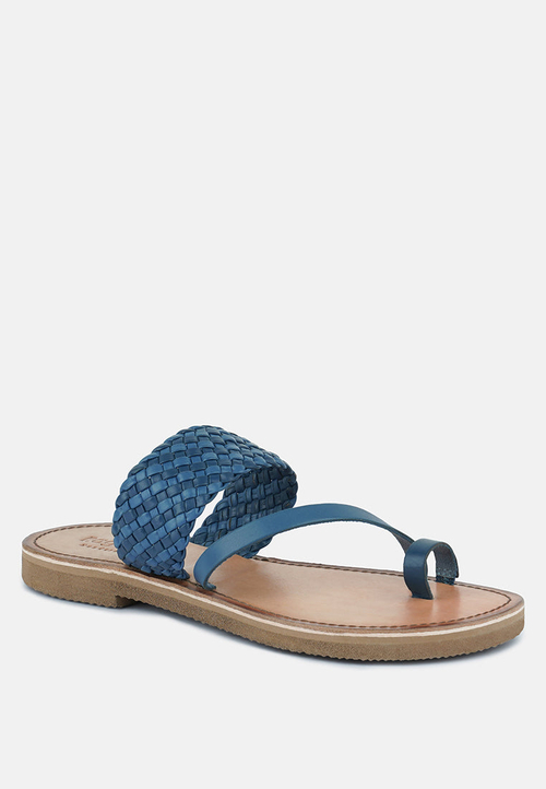 Isidora Braided Leather Flat Sandal