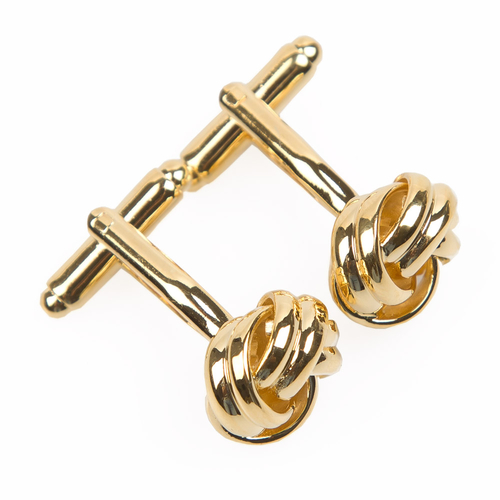 Plain Knot Metal Cufflinks - Silver