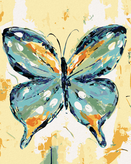 Paint by Numbers - BLUE-ORANGE BUTTERFLY (HALEY BUSH)