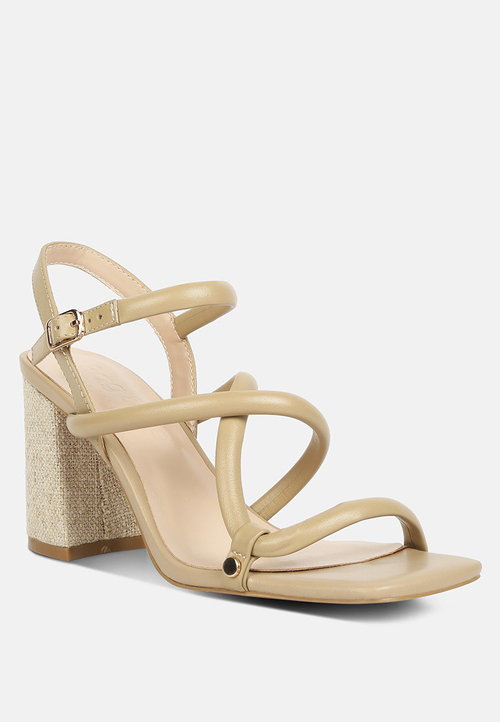 Artha Open Square Toe Block Heel Sandals