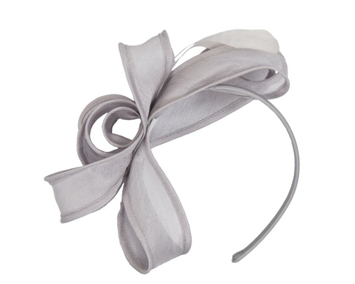 Silver organza bow fascinator