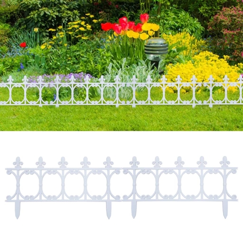 Lawn Edgings 16 pcs White 393.7" PP