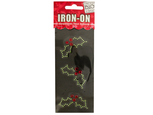 Bulk Buys CG208-72 Holly Rhinestone Iron-On Transfer -Pack of 72