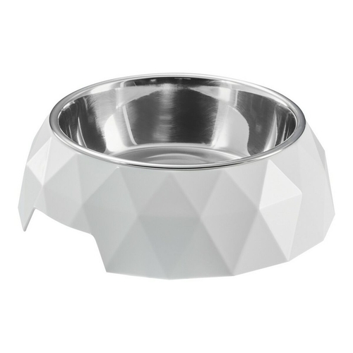 Dog Feeder Hunter Kimberley Melamin Stainless steel White Triangular