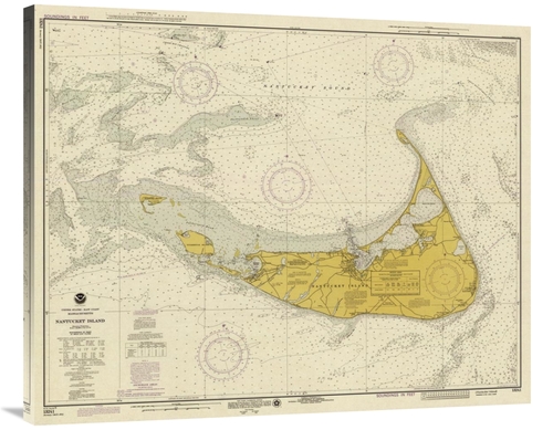 Global Gallery GCS-450542-40-142 40 in. Nautical Chart - Nantucket Isl