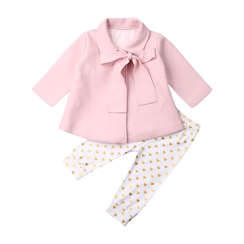 2019 New Toddler Kid Baby Girls Clothes Sets Bow