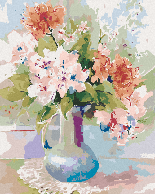 Zuty - Paint by Numbers â€“ RHODODENDRONS AND AZALEAS IN A VASE (JUDY