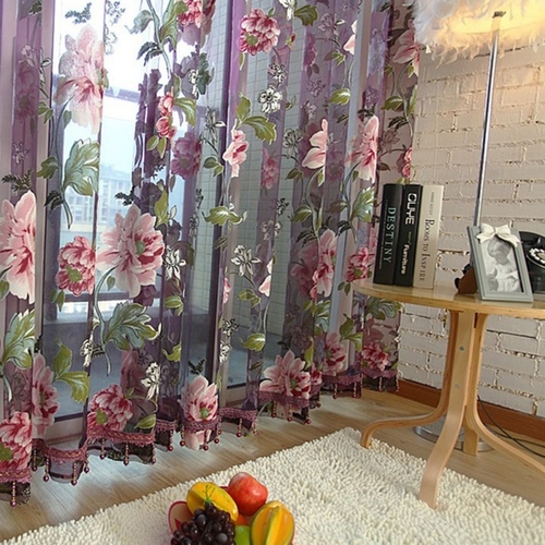 Home Textile Flower Embroidered Luxury 3D Voile