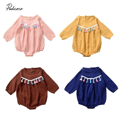 0 24M Infant Baby Kids Girls Long Sleeve Tassel