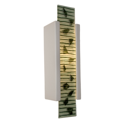 A19 RE115-WG-MSW reFusion Zen Garden Wall Sconce White Gloss and Multi