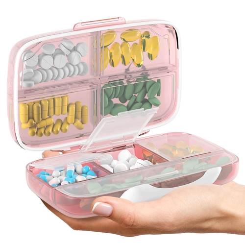 Pill Organizer Airtight Pill Box Large Pill Dispenser Home Travel