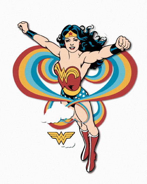 Zuty - Paint by Numbers - WONDER WOMAN RAINBOW II, 40x50 cm