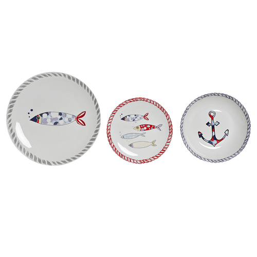 Dinnerware Set DKD Home Decor Navy Porcelain (18 pcs)
