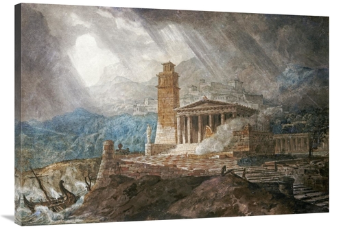 Global Gallery GCS-266356-40-142 40 in. A Capriccio of a Roman Port Du