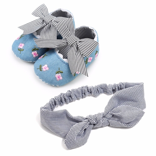 Baby Girls Shoes and Headbands Sets flower