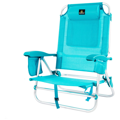 Folding Chair with Cooler Textiline Coral 55 x 24 x 63 cm Turquoise