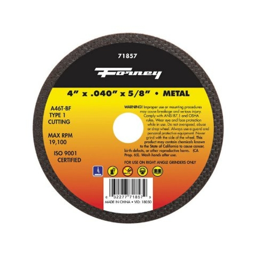 Forney Industries 71857 Metal Cutoff Grinding Wheel  4 x 0.040 x 0.62 