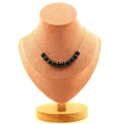 Black Obsidian 8 mm 10 beads necklace.