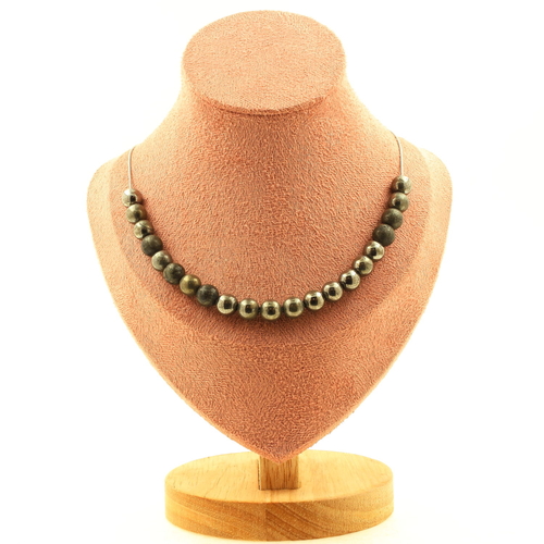 Pyrite from Spain 8 mm 20 beads necklace