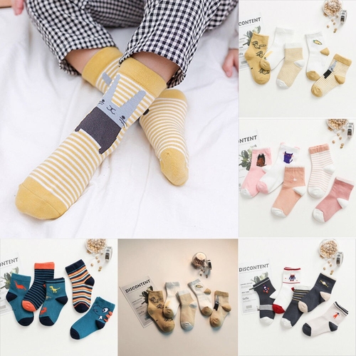 5 Pairs Newly Toddler Baby Boy Girl Cartoon Cotton