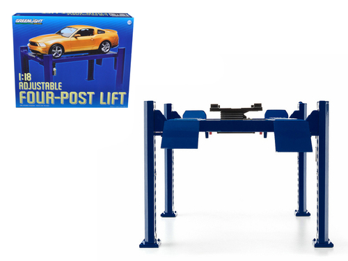 Four Post Lift Blue for 1/18 Scale Diecast Model Cars by Greenlight