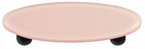 Hot Knobs HK1000-POB Petal Pink Oval Glass Cabinet Pull - Black Post