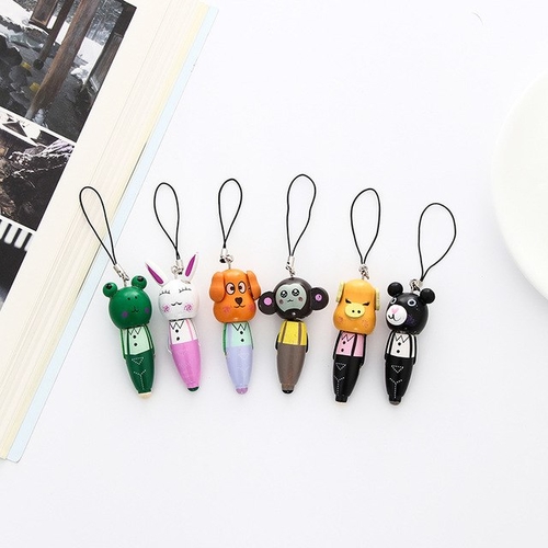 2 Pcs/Set Cartoon Wood Animal ballpoint pen