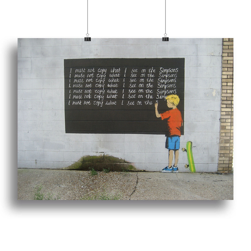 Banksy Bart Simpson Canvas Print or Poster