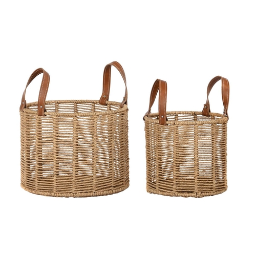 Basket set DKD Home Decor 32 x 32 x 26 cm Metal Rope 32 x 32 x 39 cm