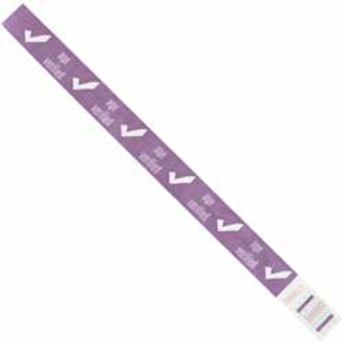 Tyvek WR102PL 0.75 x 10 in. Purple Age Verified Wristbands - Case of 5