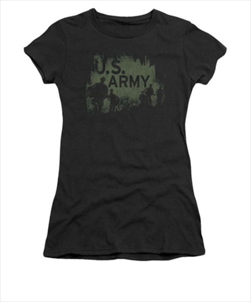 Army-Soilders - Short Sleeve Junior Sheer Tee, Black - Small