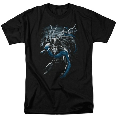 Trevco Batman-Dynamic Duo - Short Sleeve Adult 18-1 Tee - Black- Small