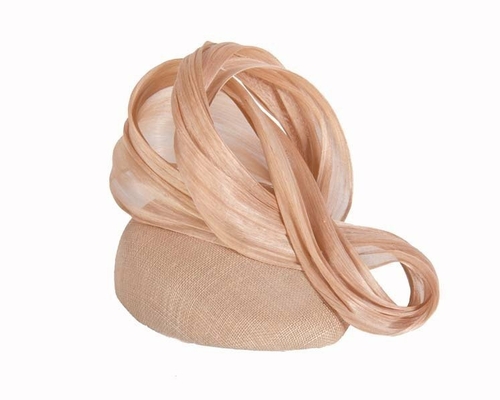 Nude pillbox fascinator with silk abaca bow 