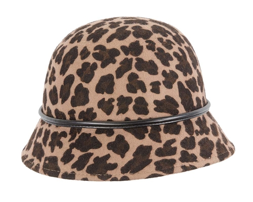 Leopard fashion winter bucket hat by Betmar NY