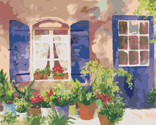 Zuty - Paint by Numbers â€“ WINDOW TO THE GARDEN (JUDY BUSWELL), 40x50