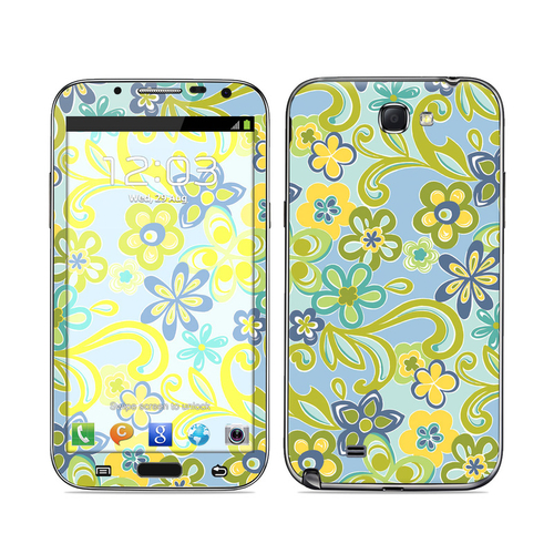DecalGirl SGN2-HFBLUE Samsung Galaxy Note II Skin - Hippie Flowers Blu