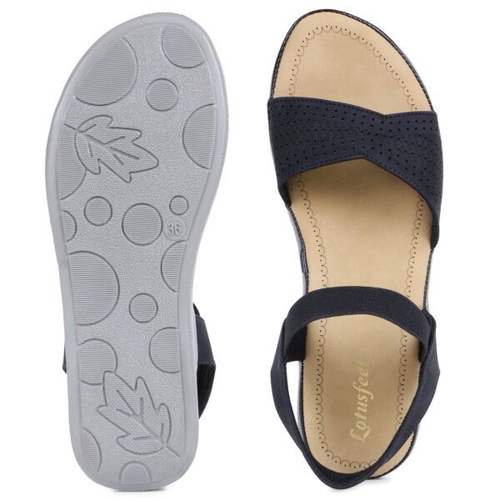 TPR Sole Stitched Style Sandal BLACK
