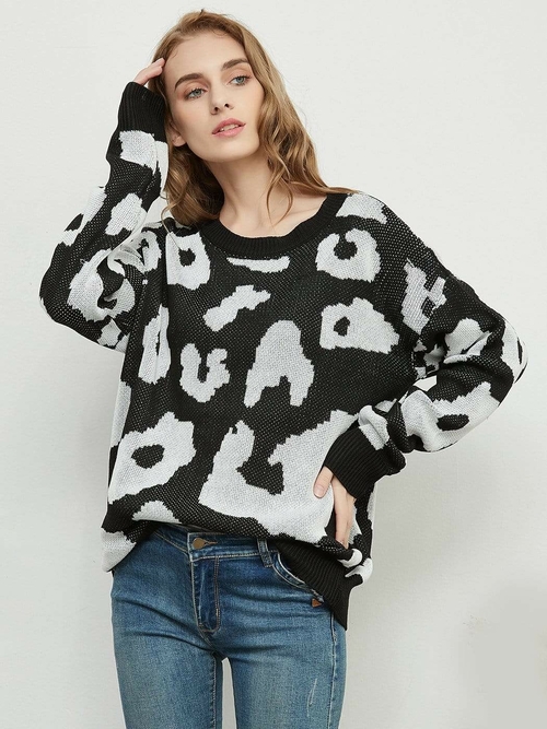 Leopard Pattern Sweaters Spocket | Dropship | Leopard Print Sweater