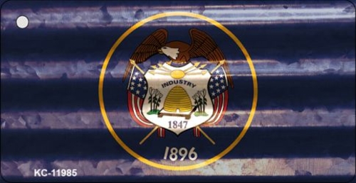 Smart Blonde KC-11985 1.5 x 3 in. Utah Corrugated Flag Novelty Key Cha