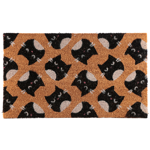 Coir Door Mat - Feline Fine Cat Design