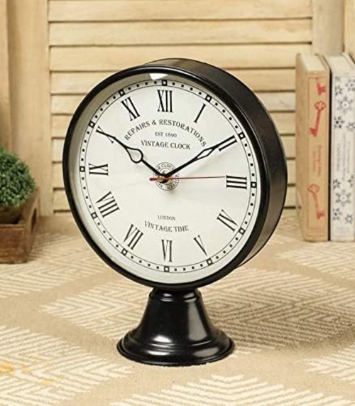 Handmade Beautiful Antique Table Clock with Stand for Home & Office