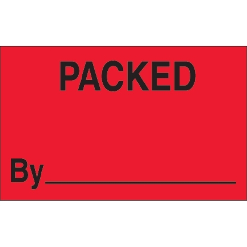 Tape Logic DL1178 1.25 x 2 in. - Packed By Fluorescent Red Labels - Ro